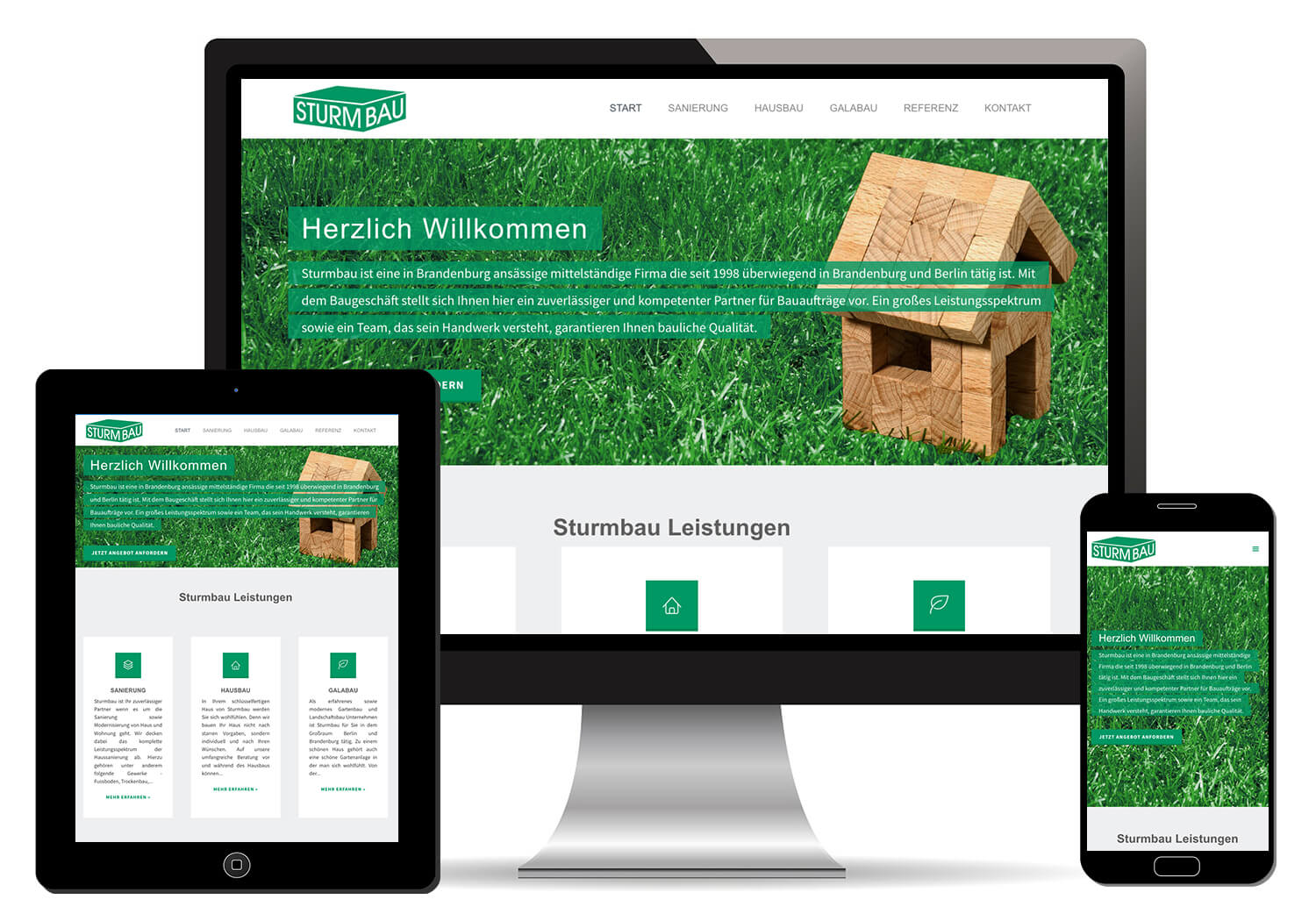 Homepage Webdesign Bauunternehmen Handwerk