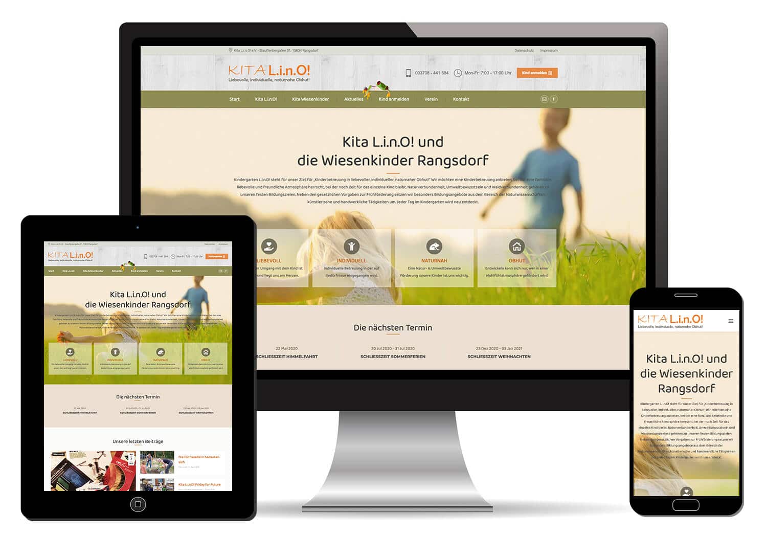 Homepage Webseite für Kindergarten Kita Lino