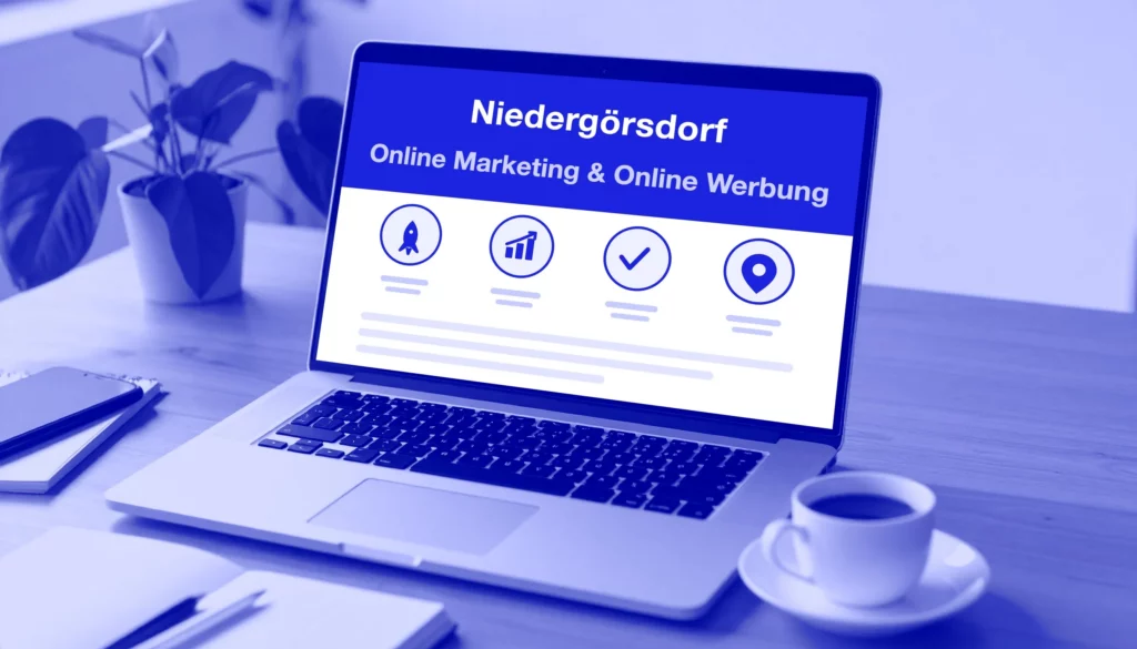 Online-Marketing in Niedergörsdorf – Laptop mit Auswertung auf dem Schreibtisch