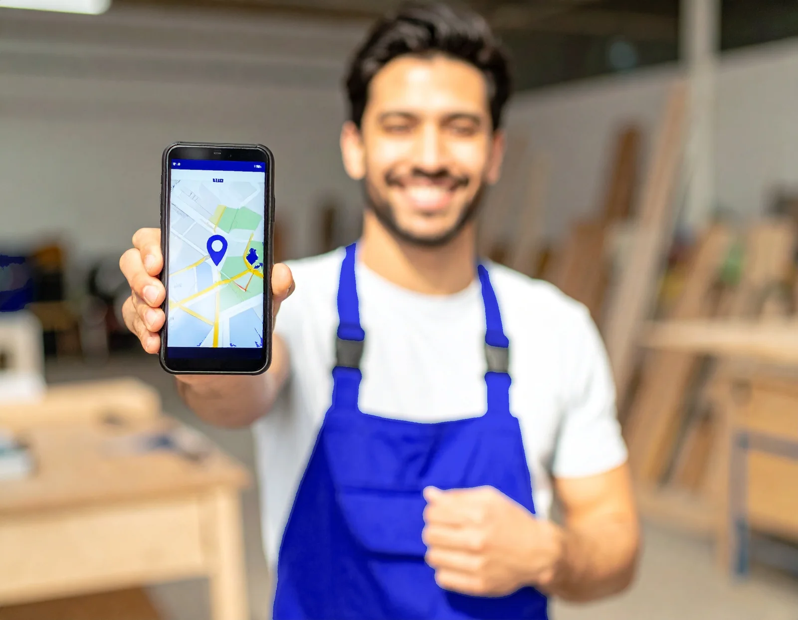Handwerks-Meister mit Tablet im Beratungsgespräch mit einer zufriedenen Kundin an der Haustür – mehr regionale Kunden für regionale Dienstleister